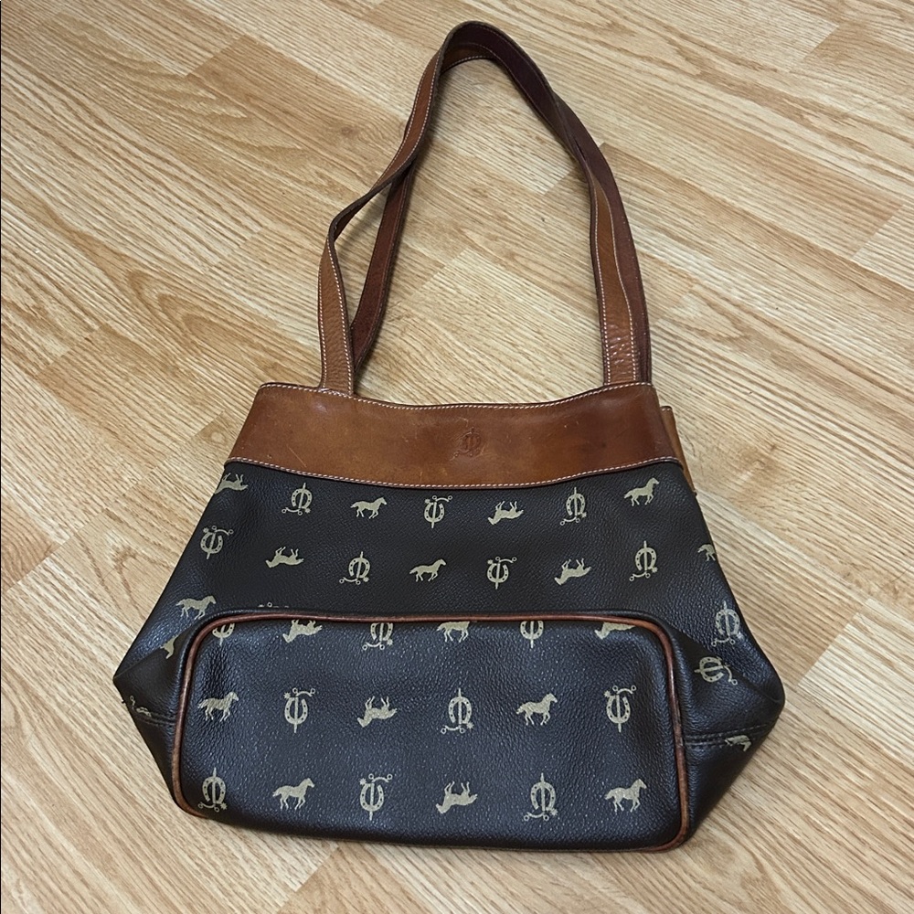 Brown Horse Patterned Shoulder Bag